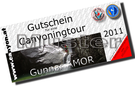 Geschenkidee Canyoning Gutschein